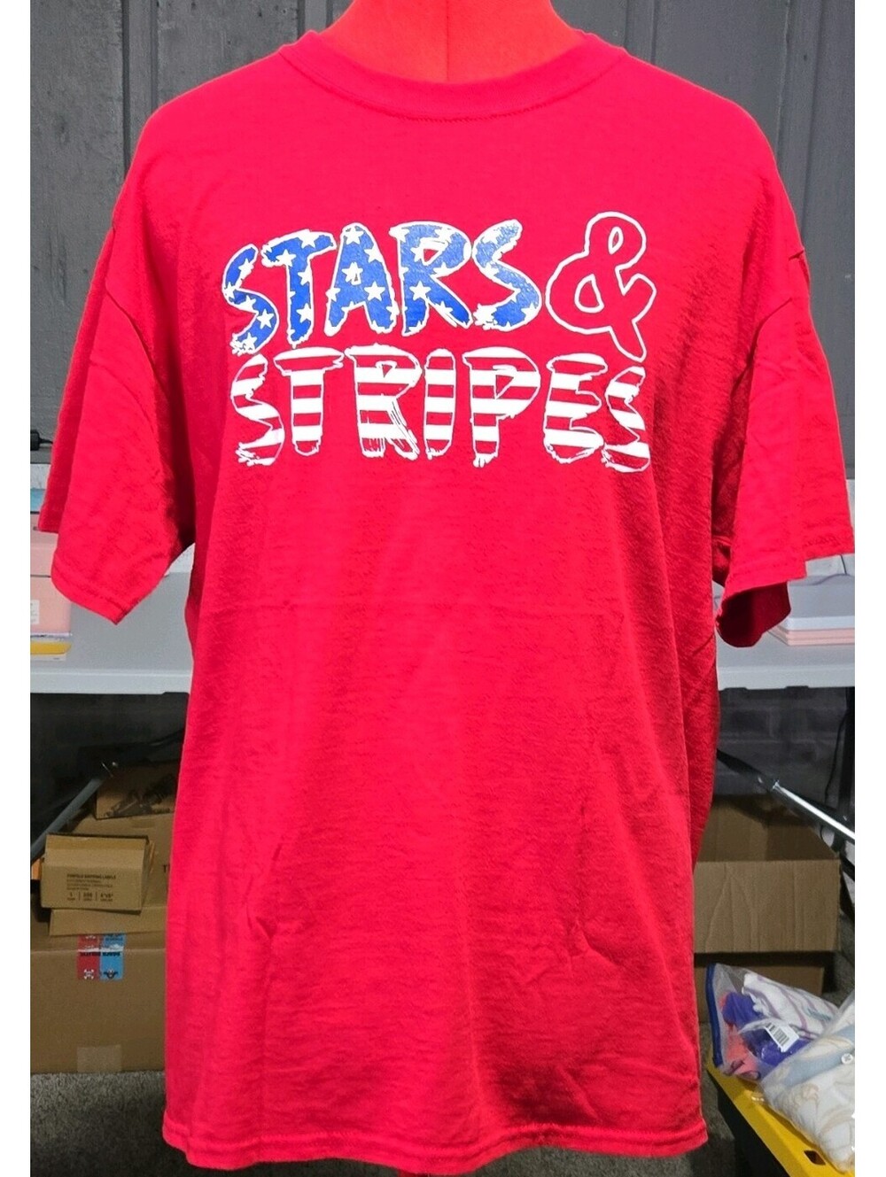 Port & Company Limelite Graphics Core Blend Men's Red USA Patriotic Size Large